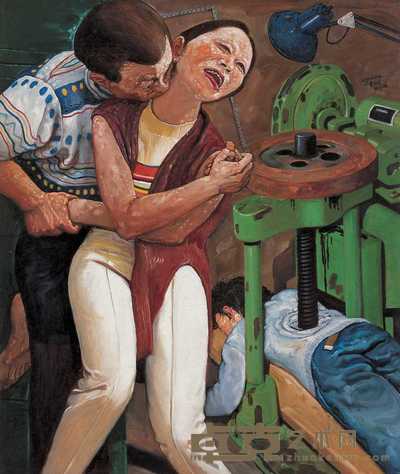 宋永平 车间主任和女工 94×80cm